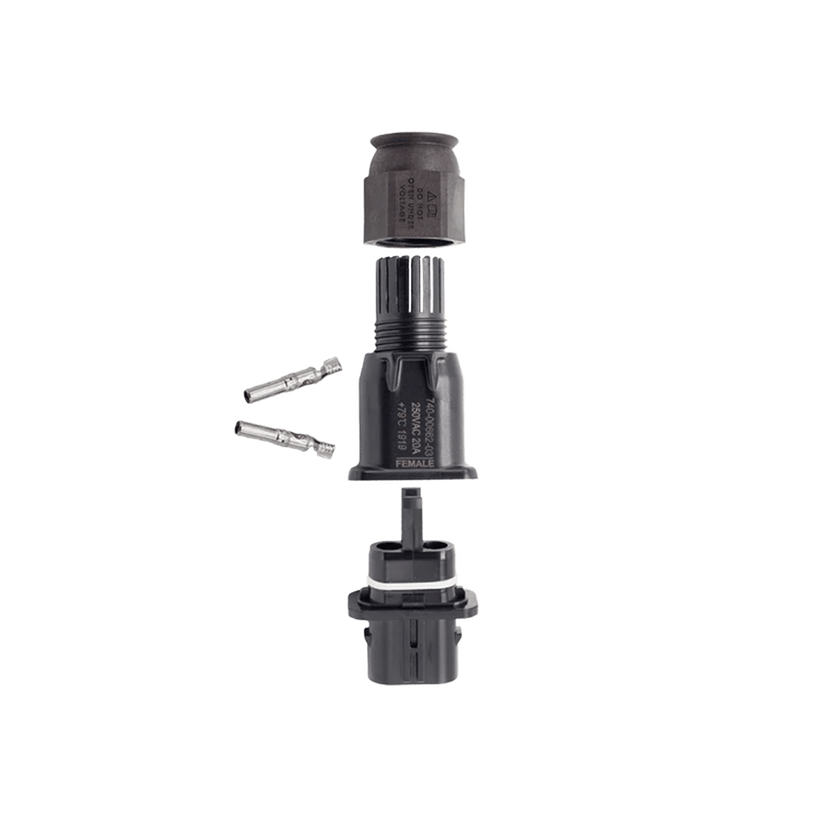 Enphase Q Field Wireable Connector – Female, a durable and easy-to-install connector designed for field wiring in Enphase solar power systems, providing secure and reliable electrical connections.