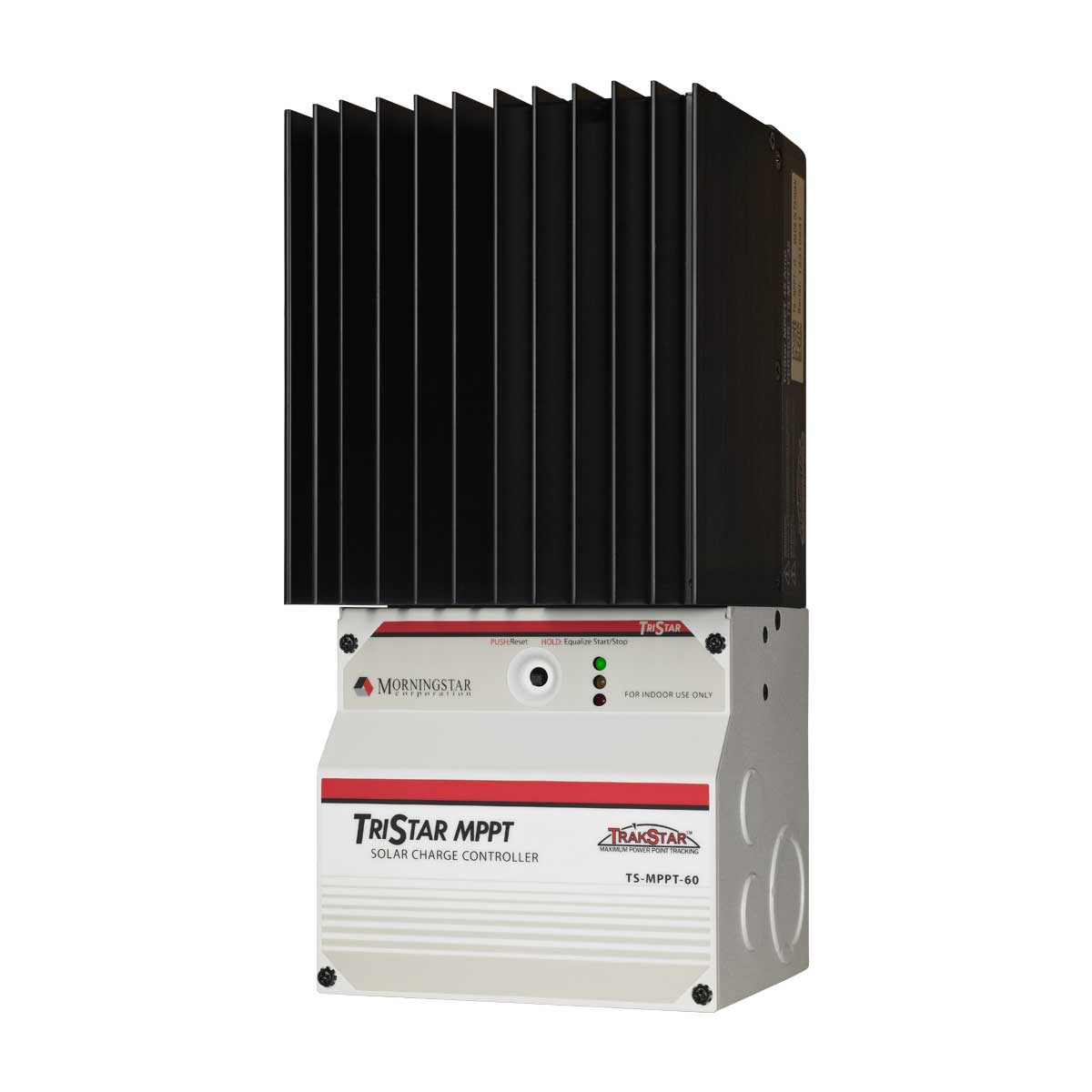 Morningstar TriStar 60 Amp MPPT Charge Controller, a high-efficiency charge controller designed for solar energy systems, featuring advanced maximum power point tracking (MPPT) technology to optimize energy harvest and ensure reliable battery charging.