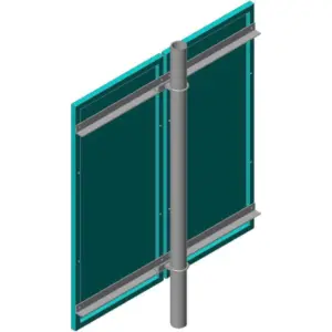 Vertical Pole Mount for 2 x ISM-85/125/150 or KD-140 or HES-150 | Circuit Solar