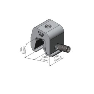S-5! N Mini Clamp, a compact and durable clamp designed for securely attaching solar panels and other components to nail strip metal roofs, ensuring stability and ease of installation.